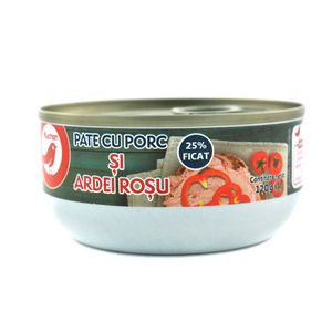 Pate Auchan cu porc si ardei rosu, 120 g